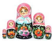 5FM242 Nesting Doll w/Flowers Assorted